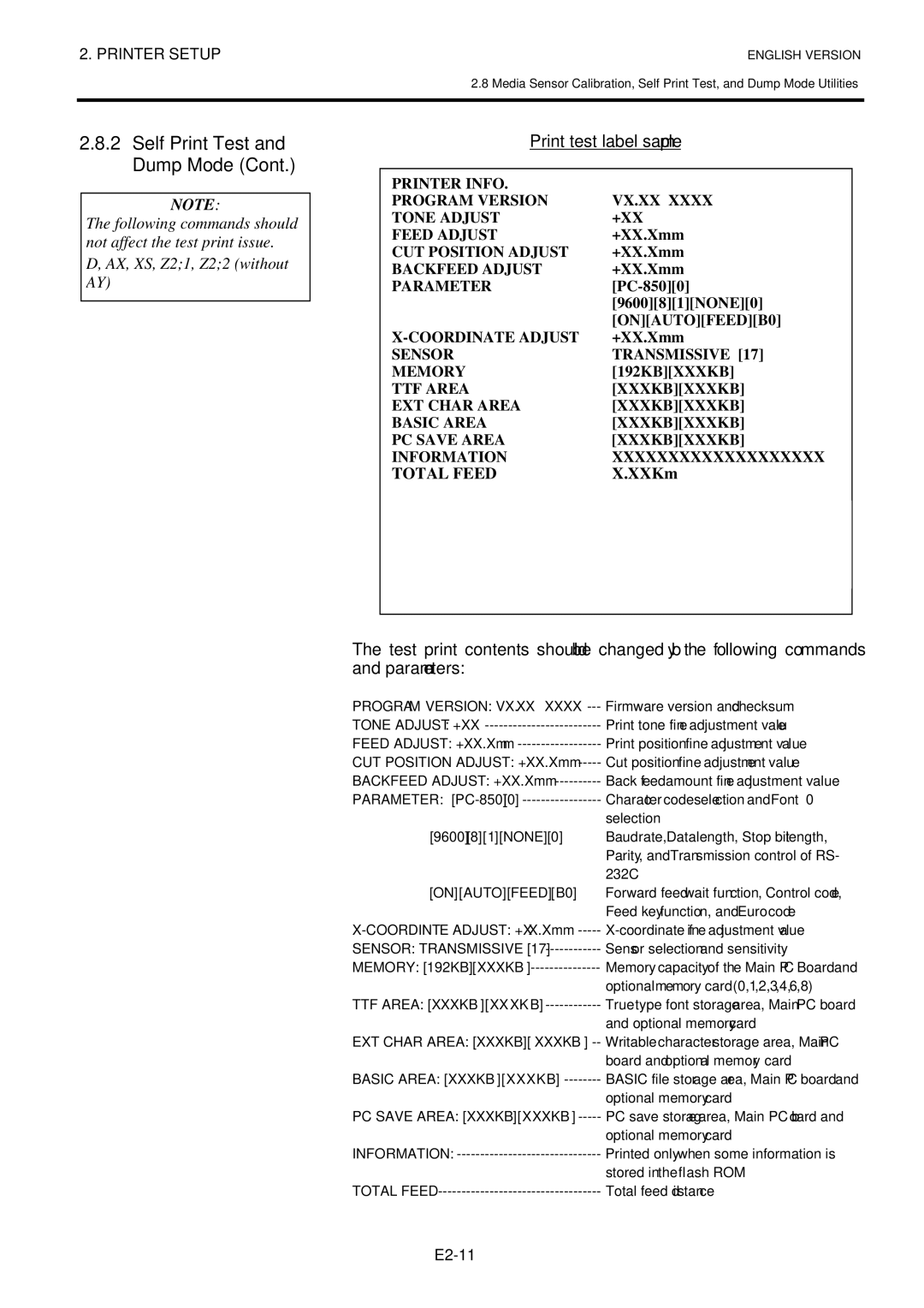 Toshiba BSV4TGS10QMR manual Print test label sample 