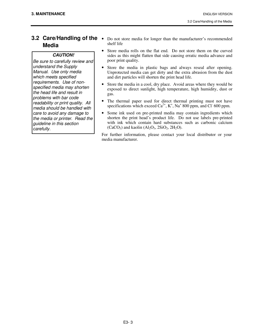 Toshiba BSV4TGS10QMR manual Care/Handling of the Media 