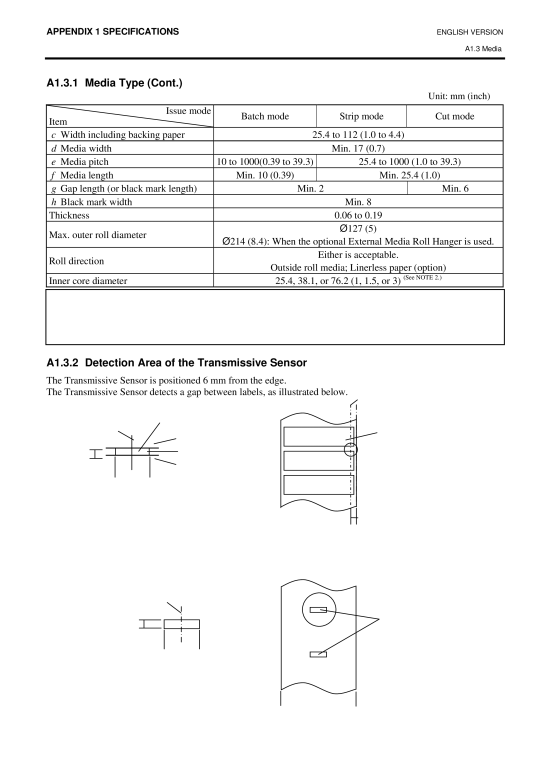 Toshiba BSV4TGS10QMR manual A1.3.1 Media Type 