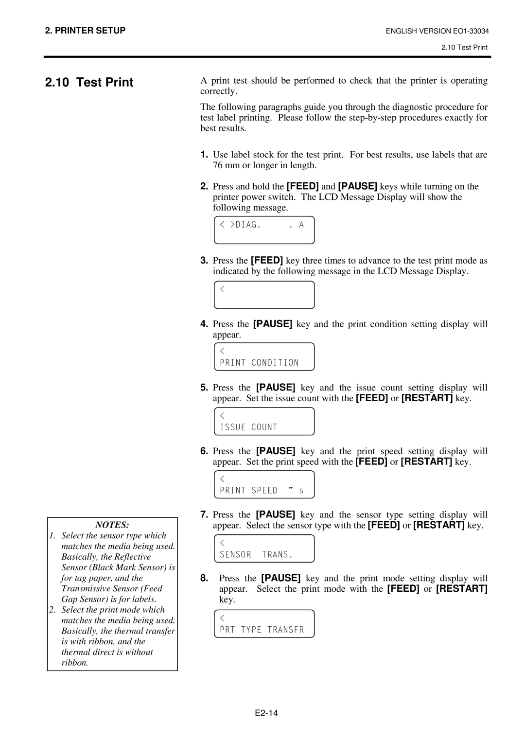 Toshiba BSX4TGS20QMR, B-SX4T Series owner manual 3517, Test Print 