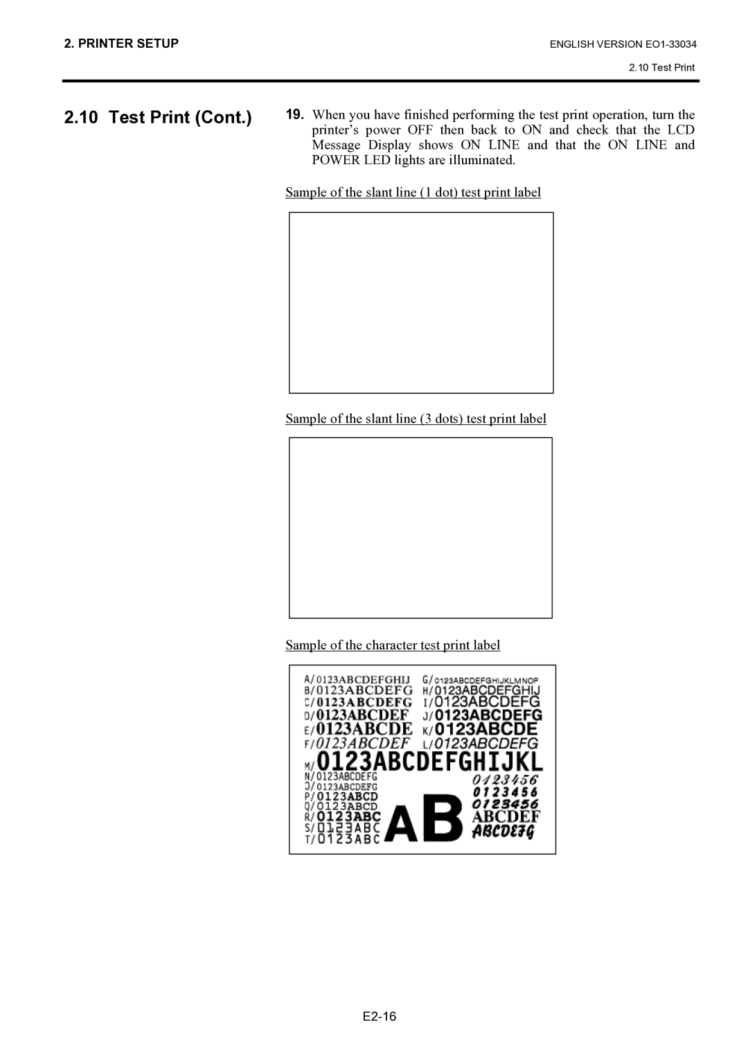 Toshiba BSX4TGS20QMR, B-SX4T Series owner manual Test Print 