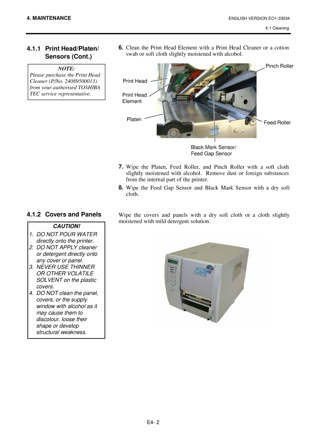 Toshiba BSX4TGS20QMR, B-SX4T Series owner manual Covers and Panels 