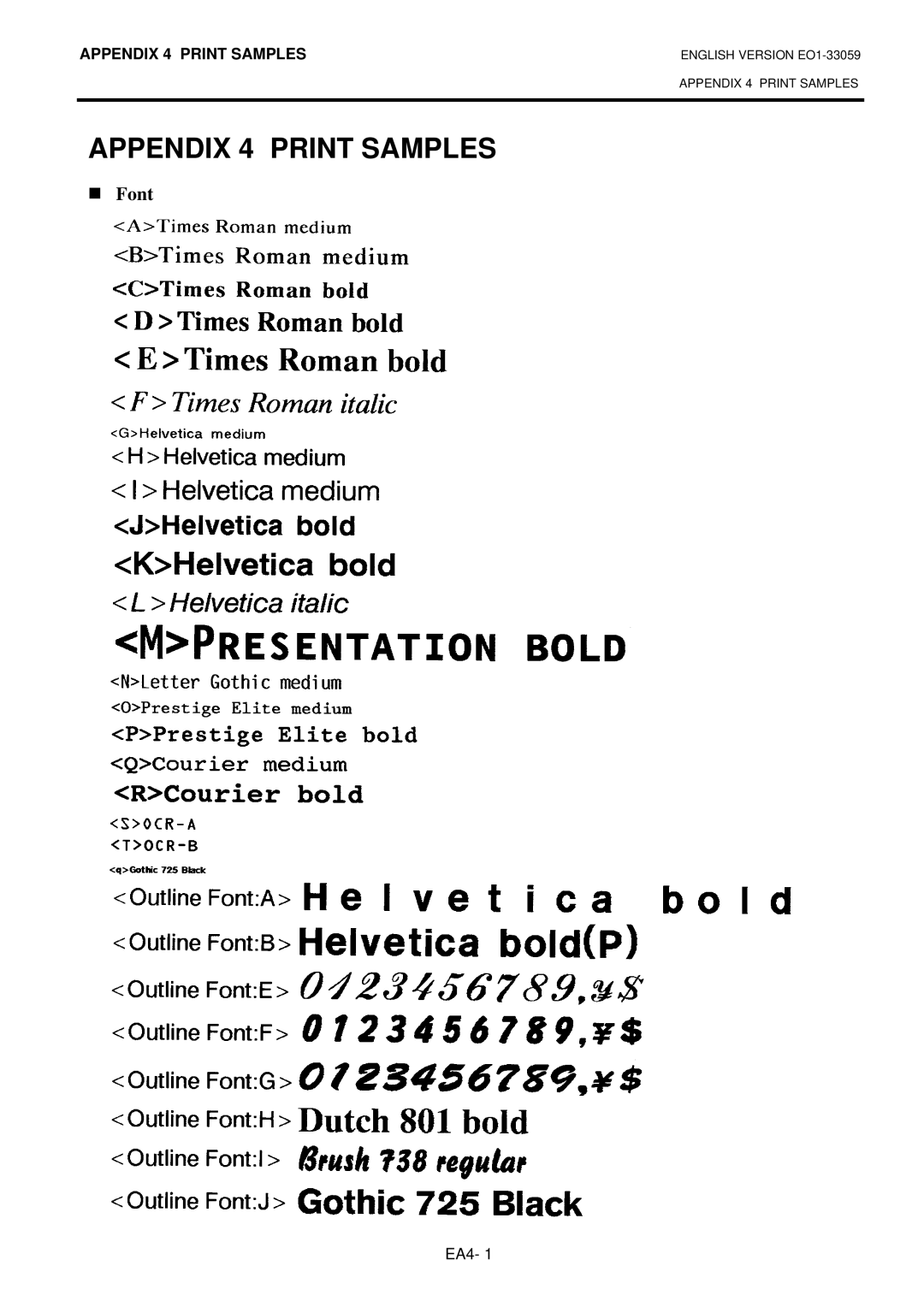 Toshiba B-SX5T-TS22-QM-R, BSX5TTS25QMR, BSX5TTS22QMR, B-SX5T-TS25-QM-R manual Appendix 4 Print Samples 