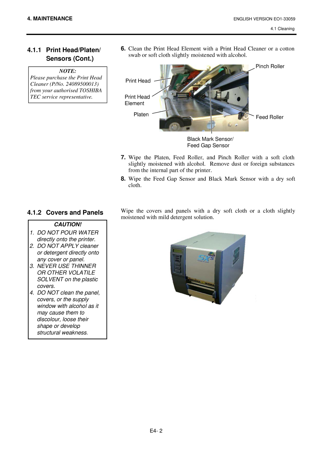 Toshiba B-SX5T-TS25-QM-R, BSX5TTS25QMR, B-SX5T-TS22-QM-R, BSX5TTS22QMR manual Covers and Panels 