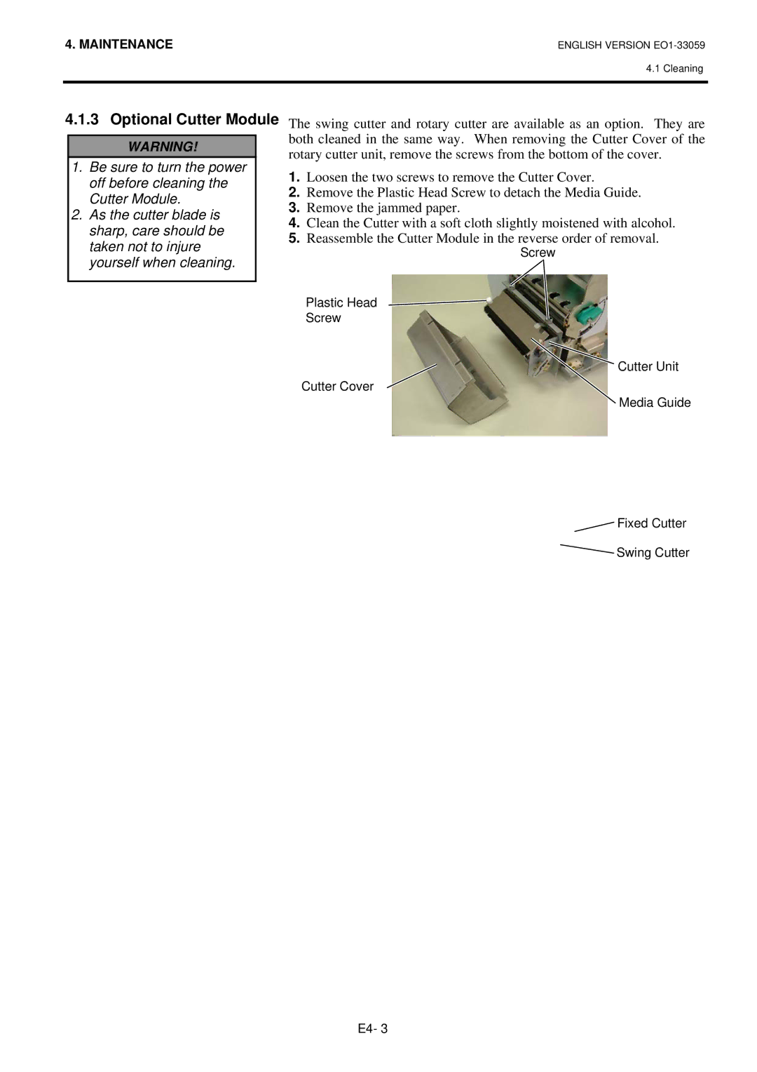 Toshiba BSX5TTS25QMR, B-SX5T-TS22-QM-R, BSX5TTS22QMR, B-SX5T-TS25-QM-R manual Optional Cutter Module 