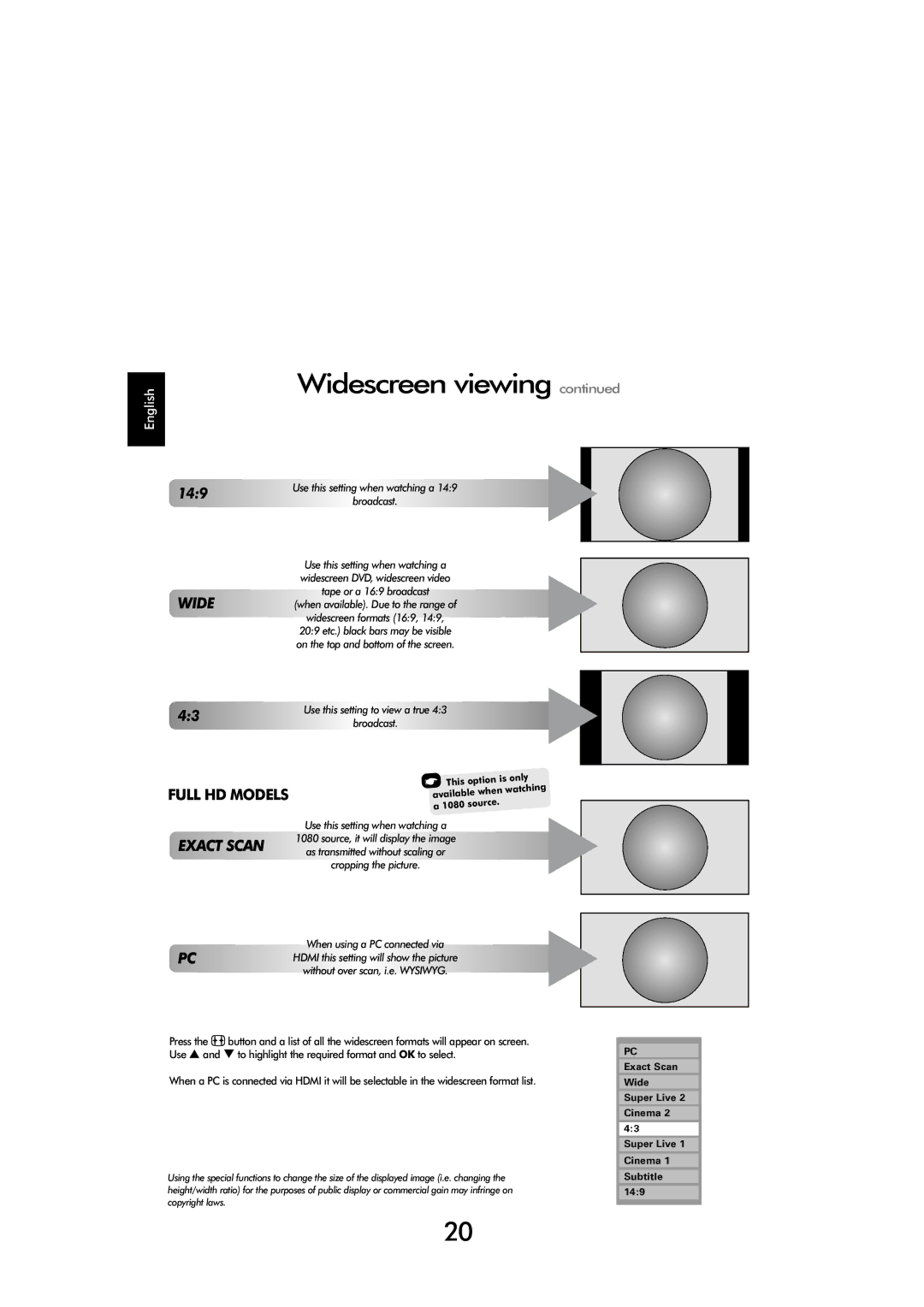 Toshiba X3030, C3030 manual Wide 