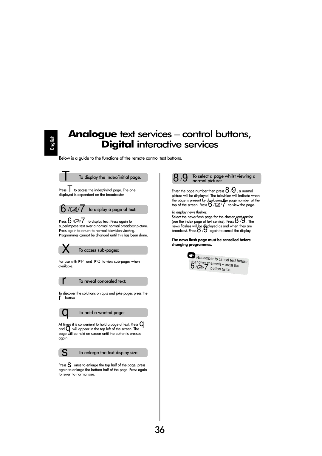 Toshiba X3030, C3030 manual For use with P P and P Q to view sub-pages when available 