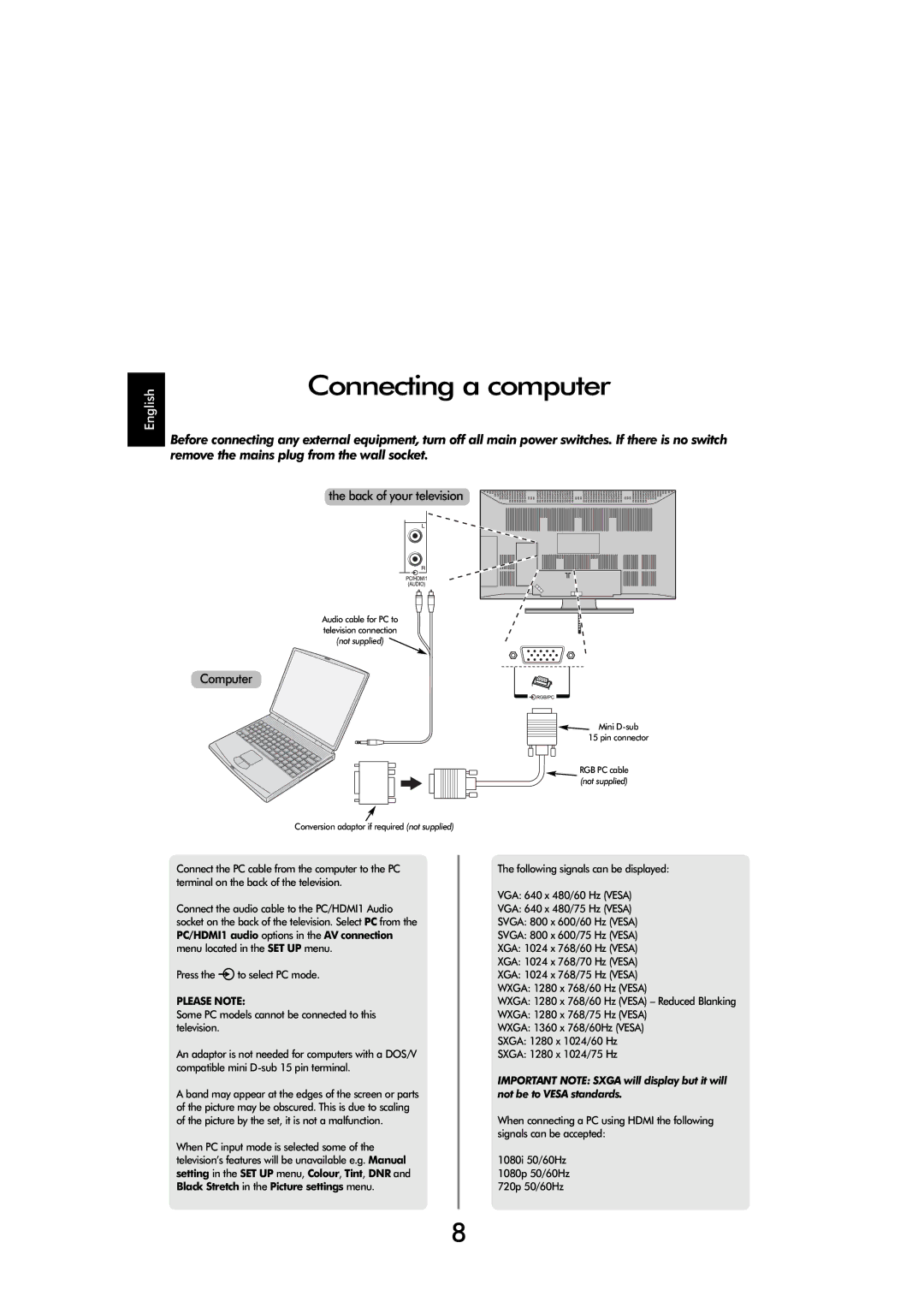 Toshiba X3030, C3030 manual Connecting a computer, Please Note 