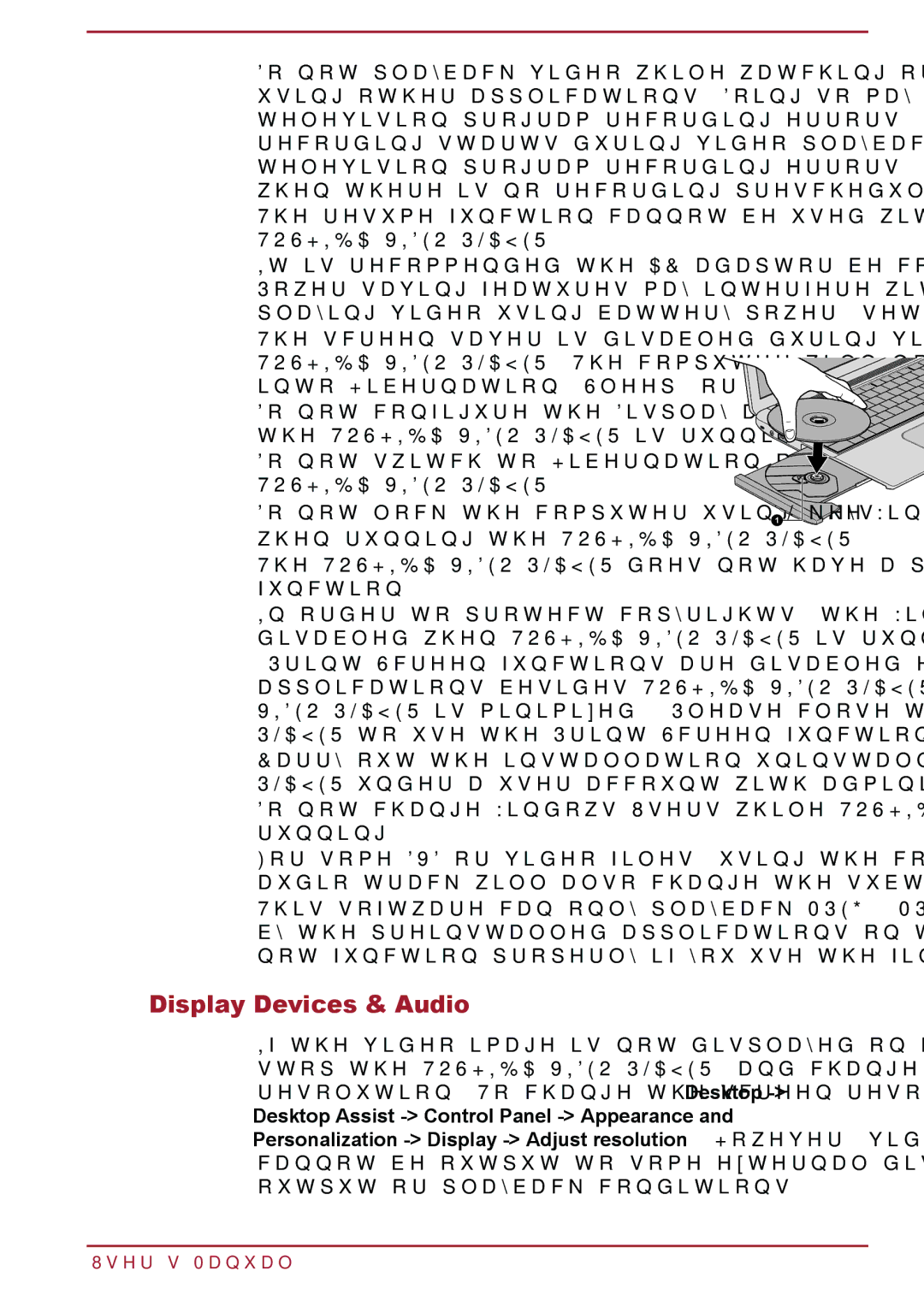 Toshiba C50Dt-A, C50-A, C55t-A, C50D-A, C55-A, C55Dt-A, C55D-A, C50t-A manual Display Devices & Audio, Toshiba Video Player 