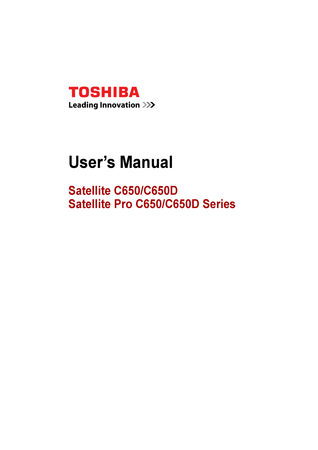 Toshiba C650D user manual User’s Manual 