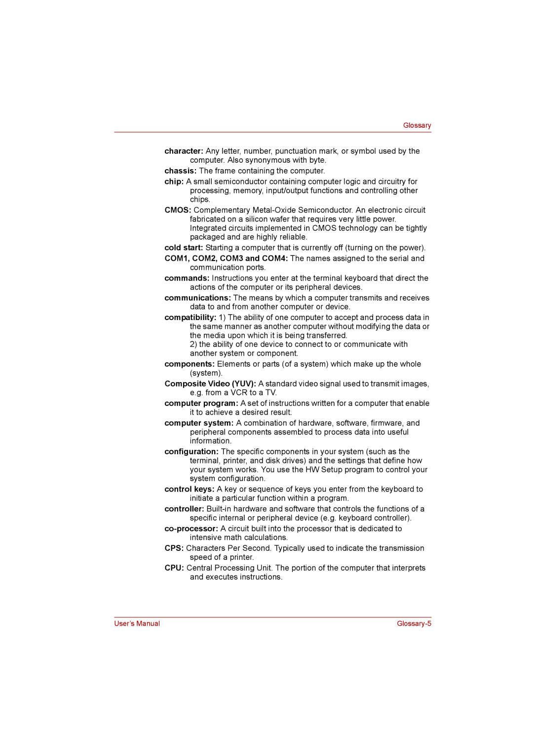 Toshiba C650D user manual Glossary-5 