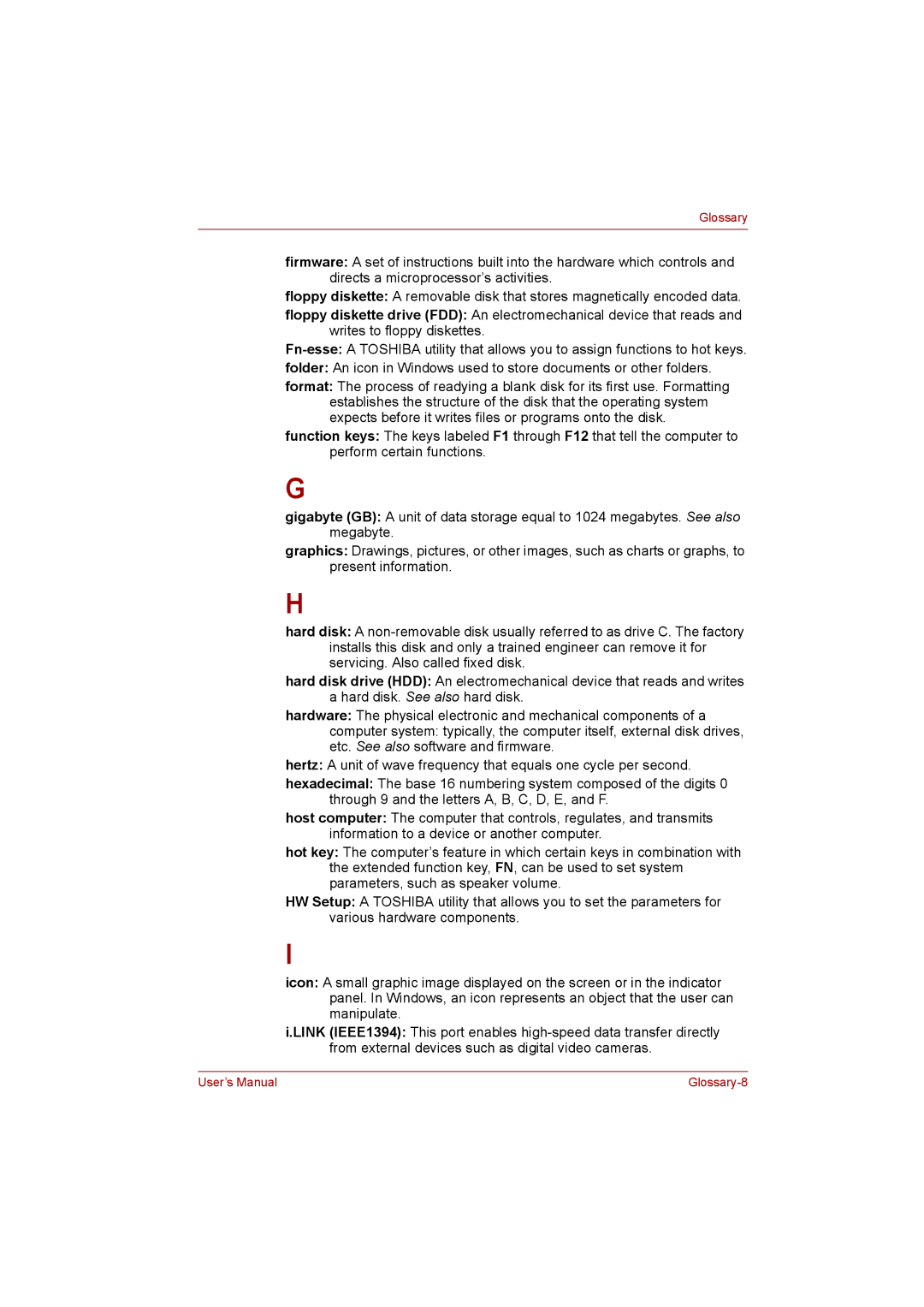 Toshiba C650D user manual Glossary-8 