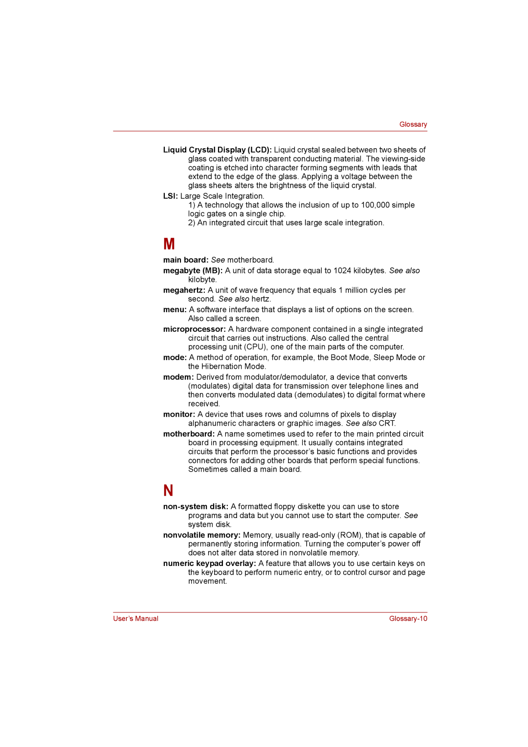 Toshiba C650D user manual Main board See motherboard 