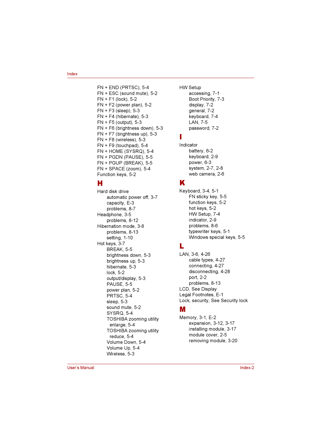 Toshiba C650D user manual Index 