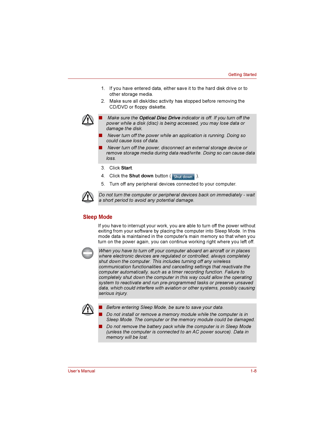 Toshiba C650D user manual Sleep Mode 