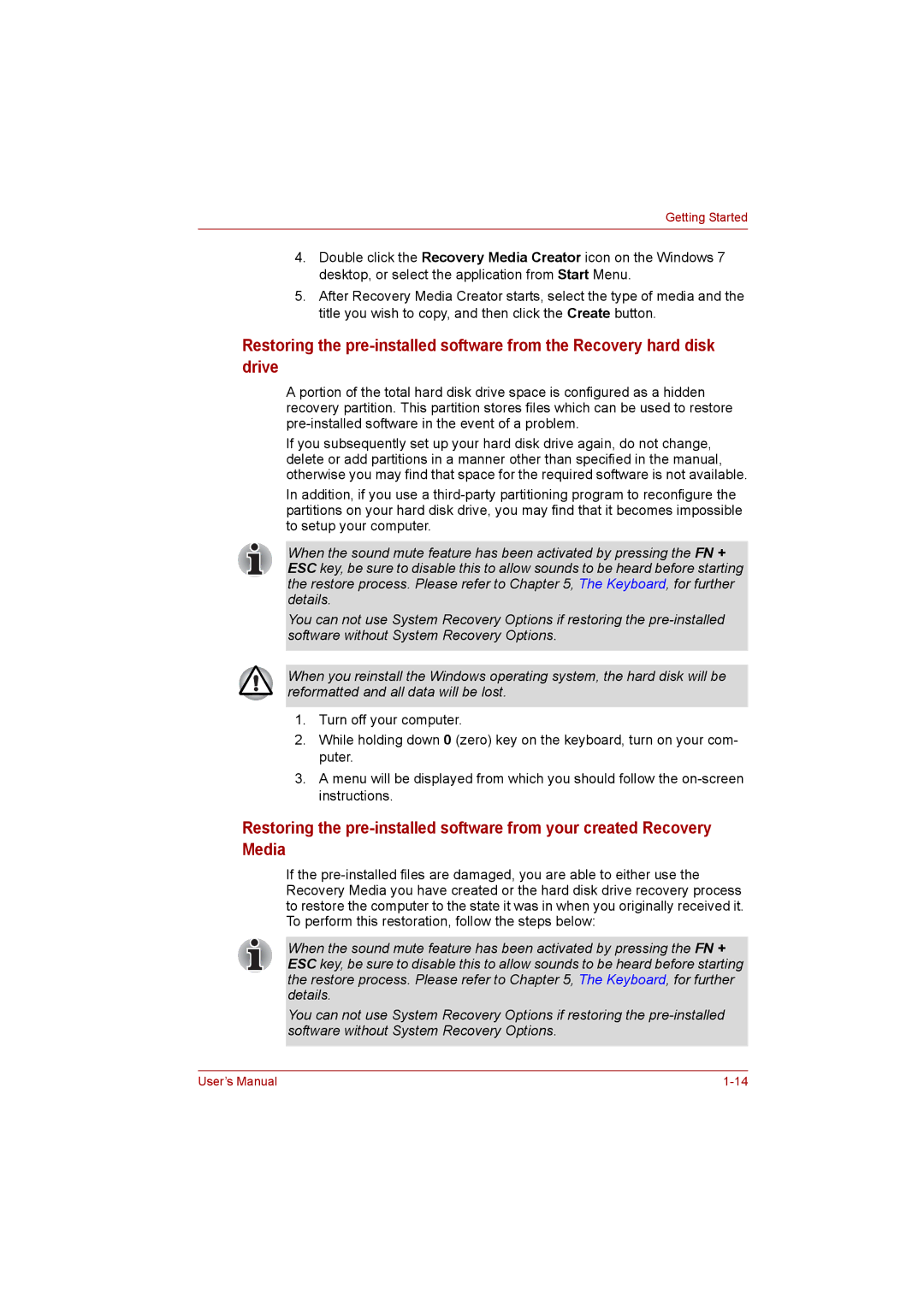 Toshiba C650D user manual Getting Started 