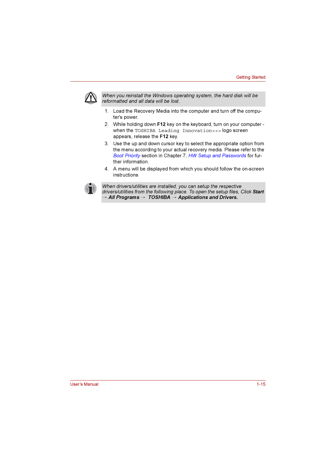 Toshiba C650D user manual Getting Started 