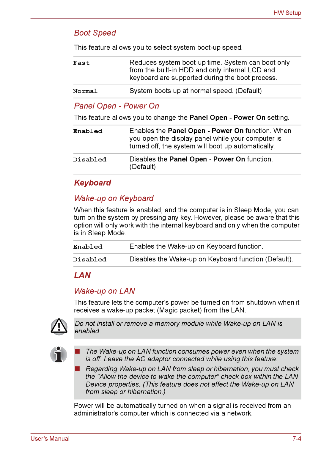 Toshiba C66, C655, C650 user manual Boot Speed, Keyboard 