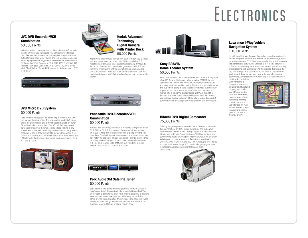 Toshiba Camera/ Camcorder manual JVC DVD Recorder/VCR Combination, JVC Micro DVD System, Polk Audio XM Satellite Tuner 