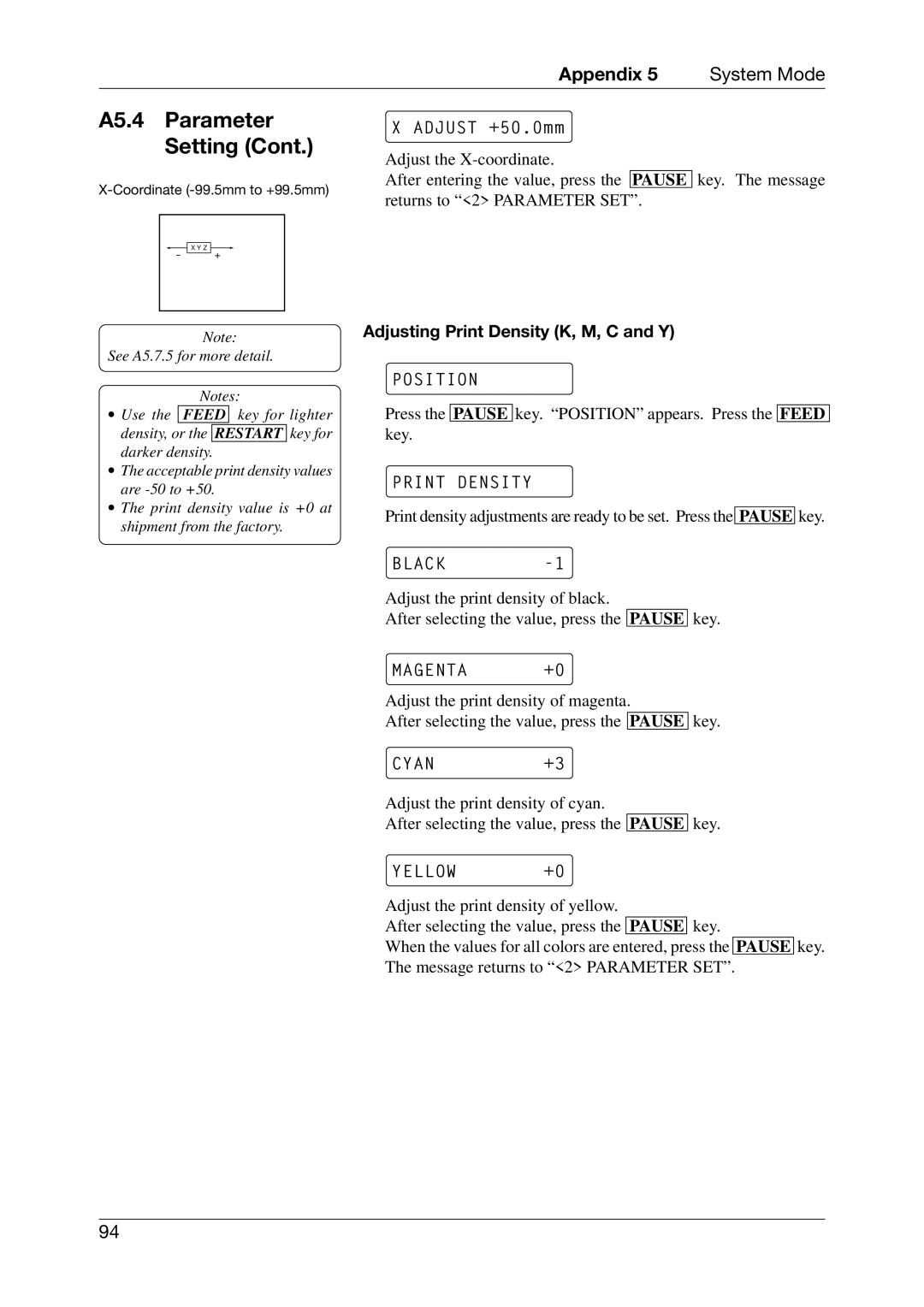 Toshiba CB-416-T3-QQ owner manual Print Density, Black, Magenta +0, CYAN+3, Yellow +0 