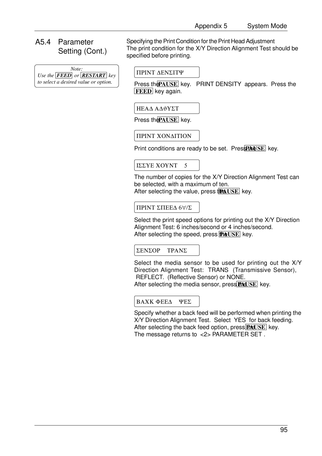 Toshiba CB-416-T3-QQ owner manual Head Adjust, Print Condition, Issue Count, Print Speed 6/S, Sensor Trans, Back Feed YES 