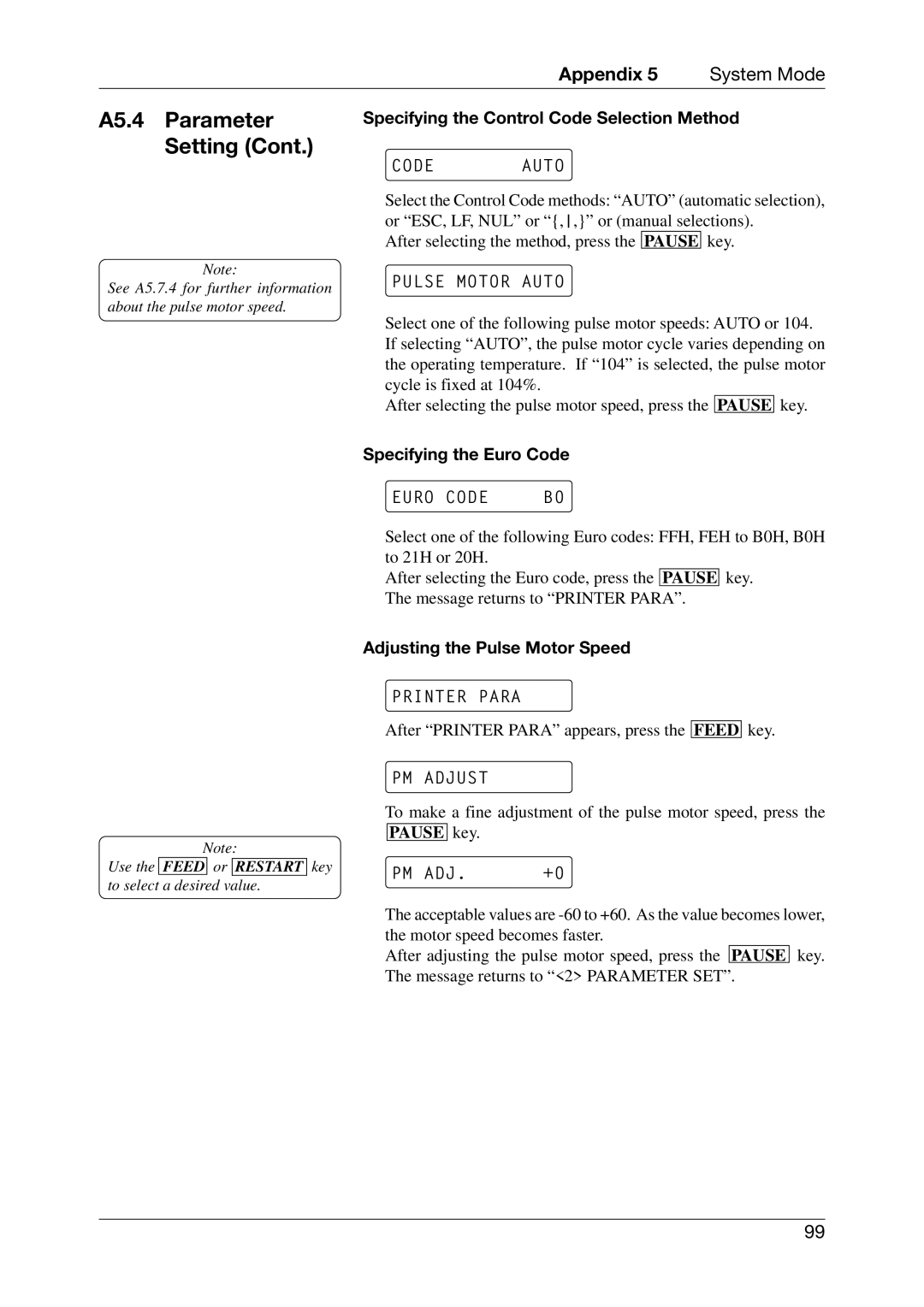 Toshiba CB-416-T3-QQ owner manual Code Auto, Pulse Motor Auto, Euro Code, PM Adjust, Pm Adj 