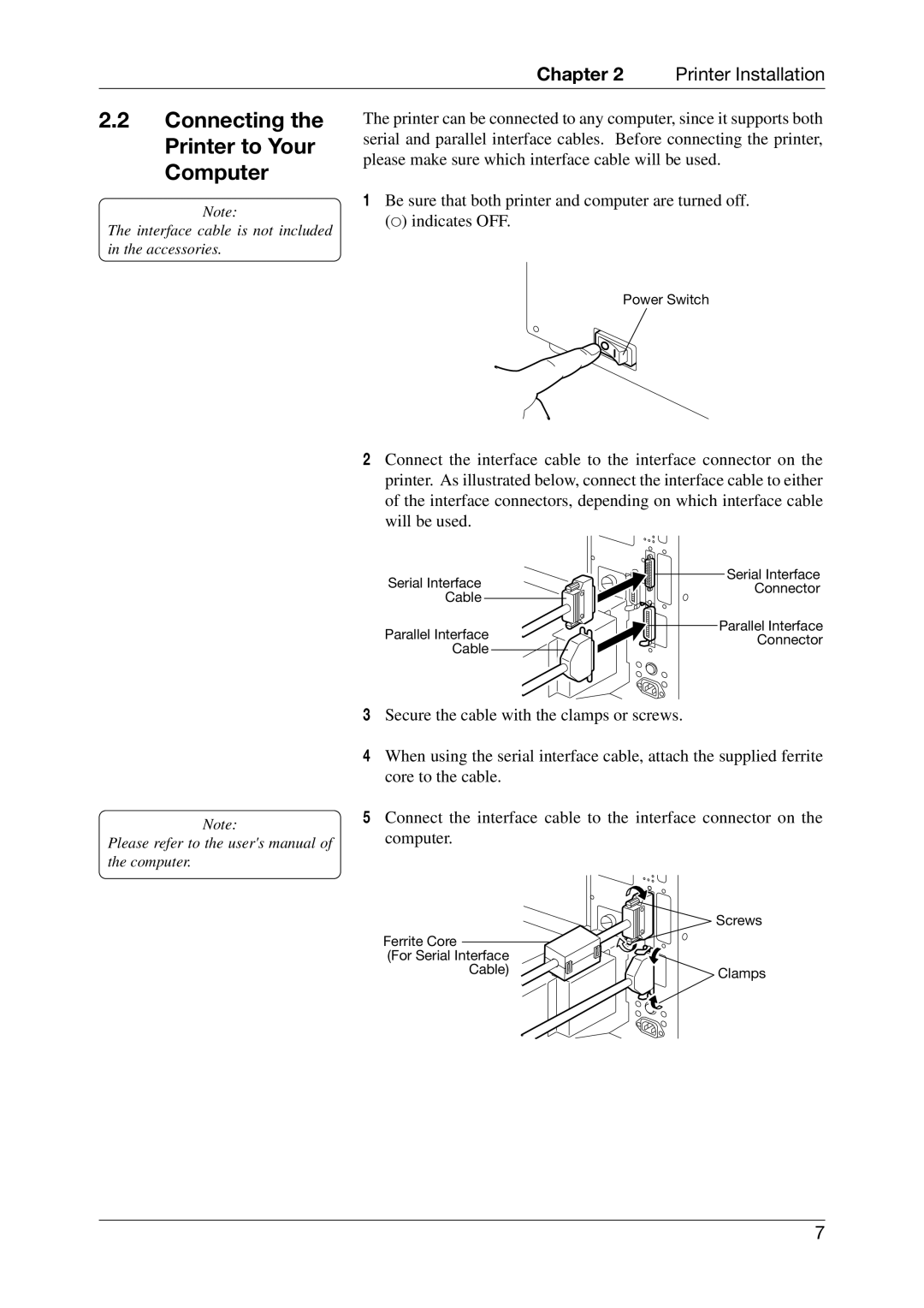 Toshiba CB-416-T3-QQ owner manual Connecting the Printer to Your Computer 