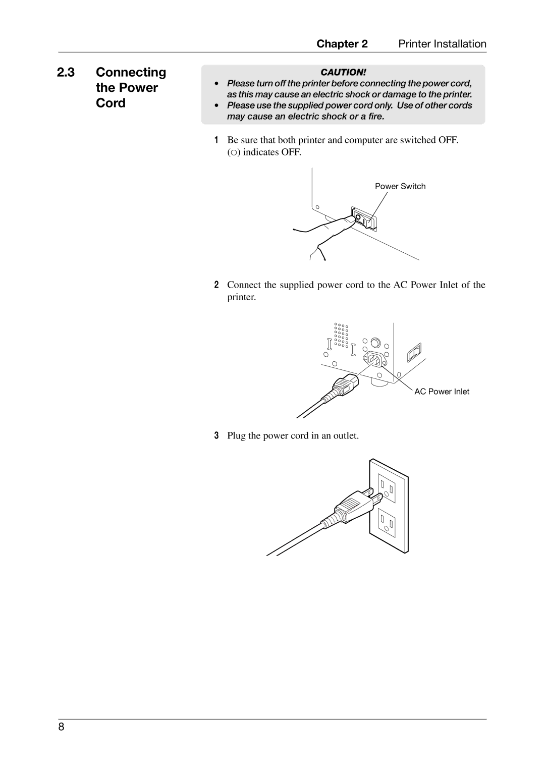 Toshiba CB-416-T3-QQ owner manual Connecting the Power Cord 