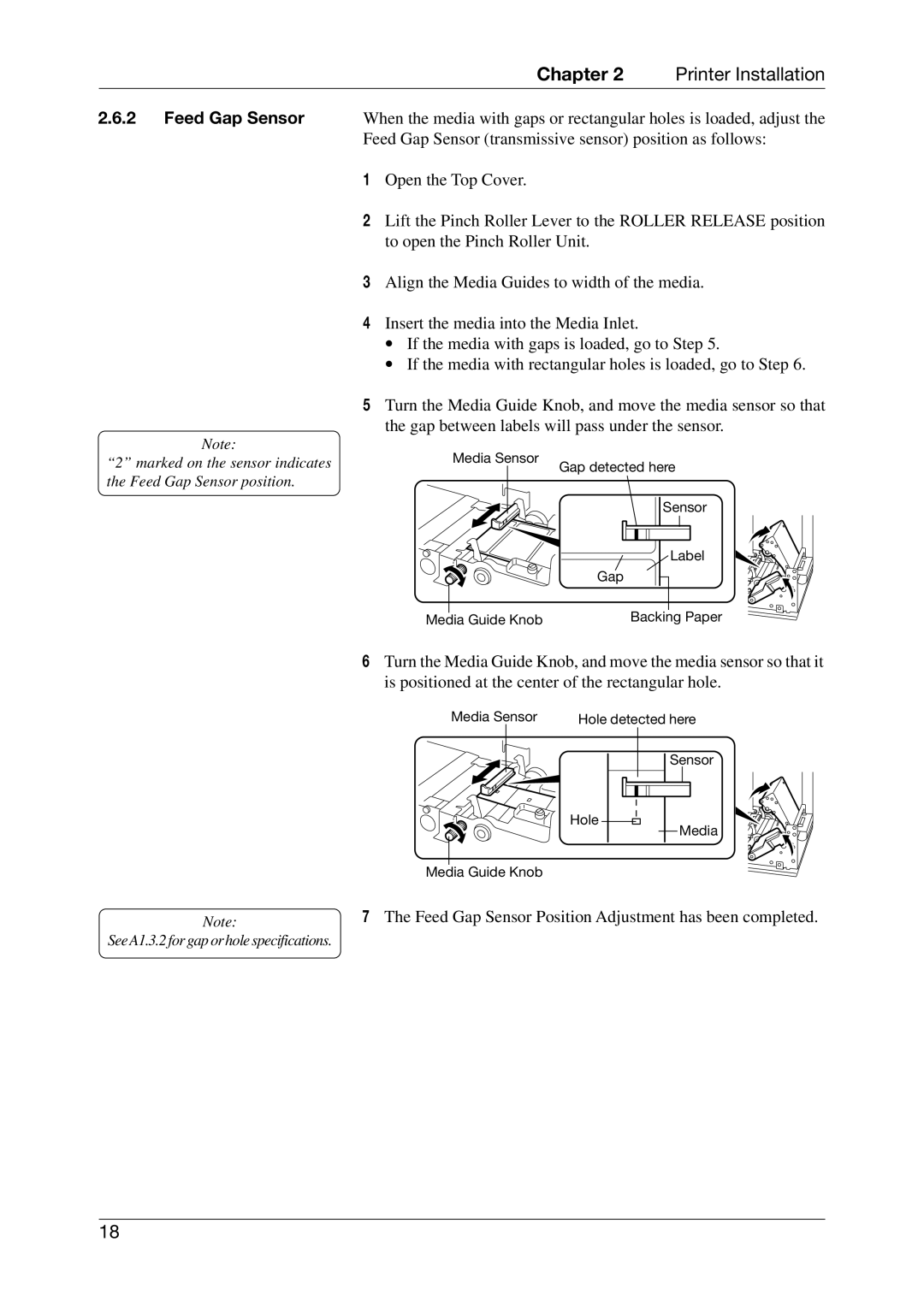 Toshiba CB-416-T3-QQ owner manual Feed Gap Sensor 