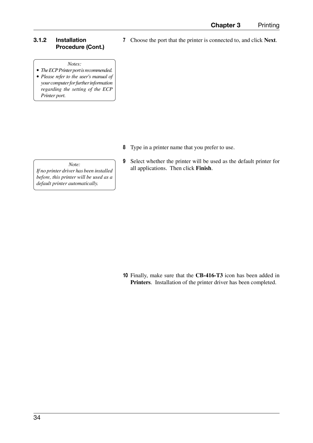 Toshiba CB-416-T3-QQ owner manual ∙ The ECPPrinter port is recommended 