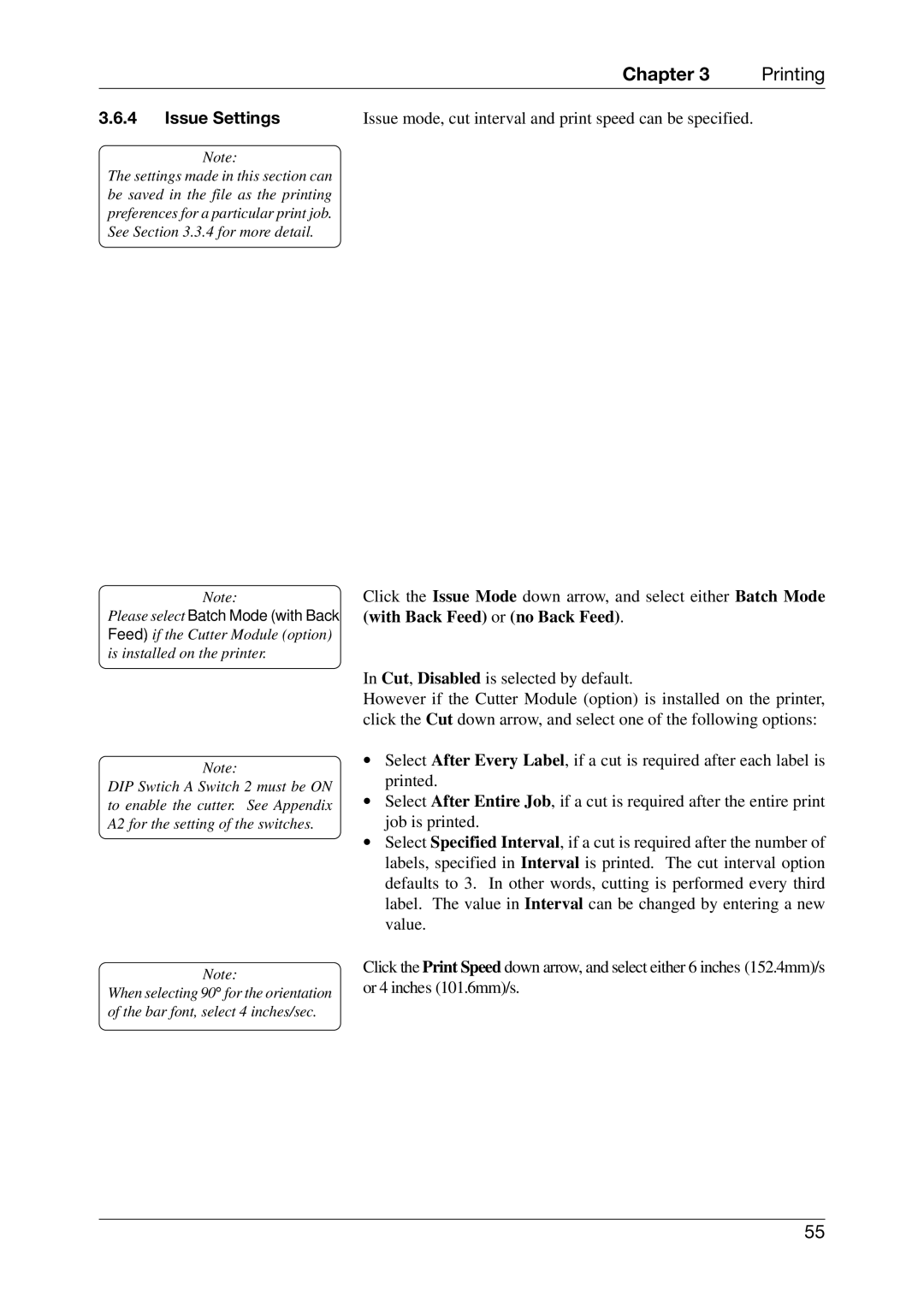 Toshiba CB-416-T3-QQ owner manual Issue Settings 