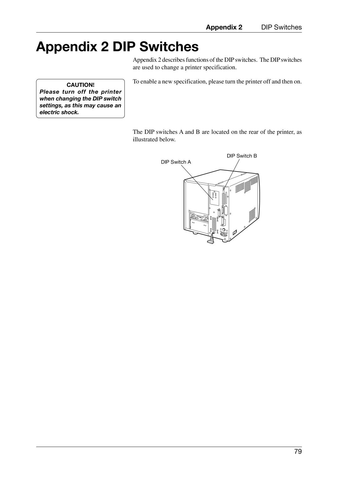 Toshiba CB-416-T3-QQ owner manual Appendix 2 DIP Switches 