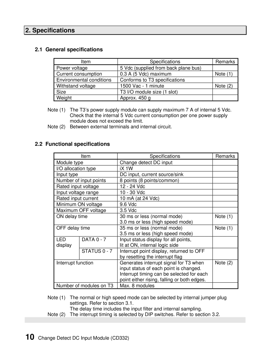 Toshiba CD332 user manual Specifications, General specifications, Functional specifications 