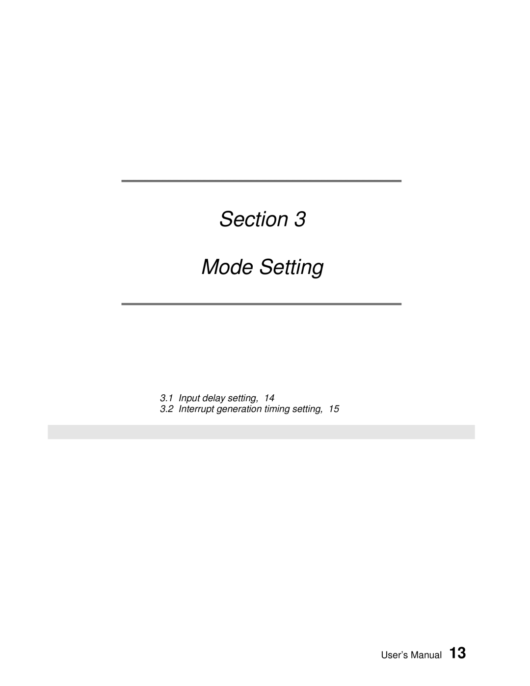 Toshiba CD332 user manual Section Mode Setting 