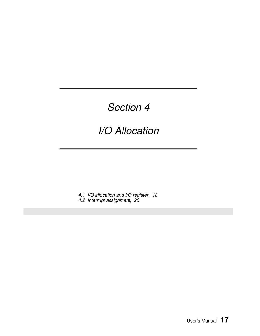 Toshiba CD332 user manual Section Allocation 