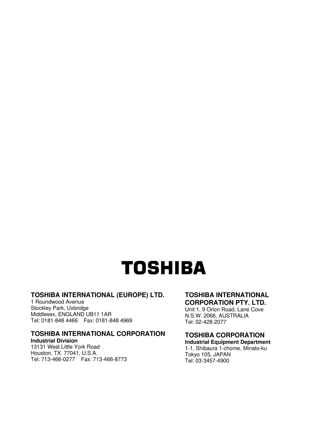 Toshiba CD332 user manual Toshiba Corporation 