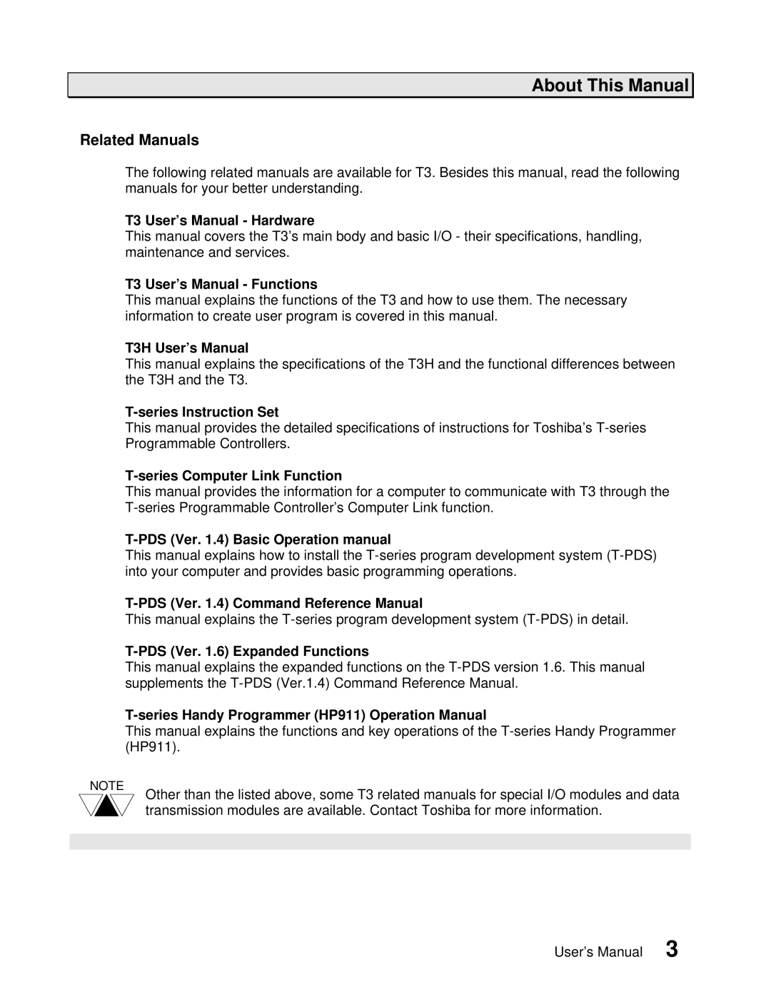 Toshiba CD332 user manual Related Manuals 