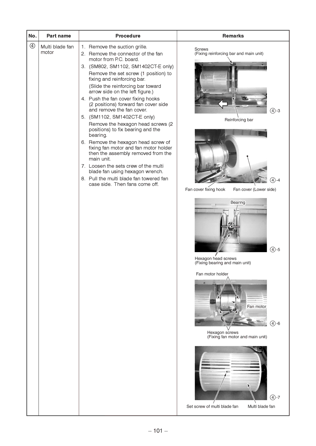 Toshiba CONCEALED DUCK TYPE, CEILING TYPE service manual 101 