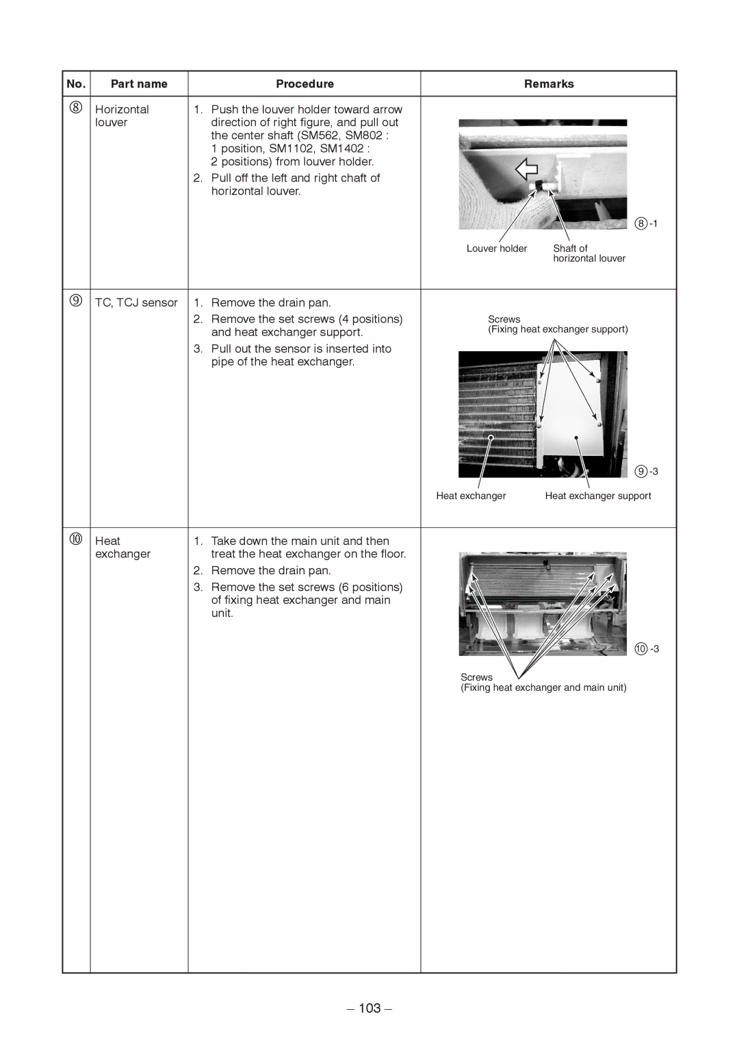 Toshiba CONCEALED DUCK TYPE, CEILING TYPE service manual 103 