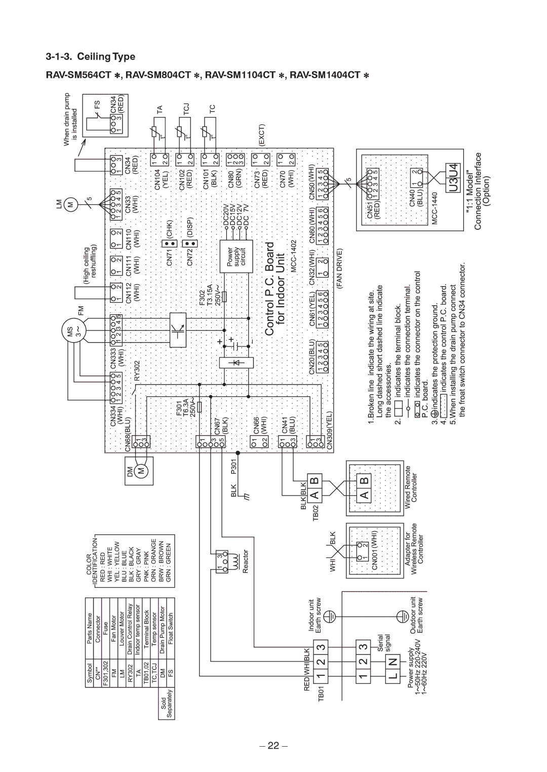 Toshiba CEILING TYPE, CONCEALED DUCK TYPE Ceiling Type, RAV-SM564CT ∗, RAV-SM804CT ∗, RAV-SM1104CT ∗, RAV-SM1404CT ∗ 