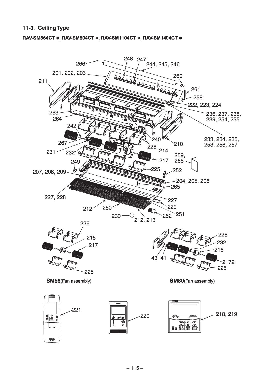 Toshiba CONCEALED DUCK TYPE, CEILING TYPE service manual Ceiling Type 