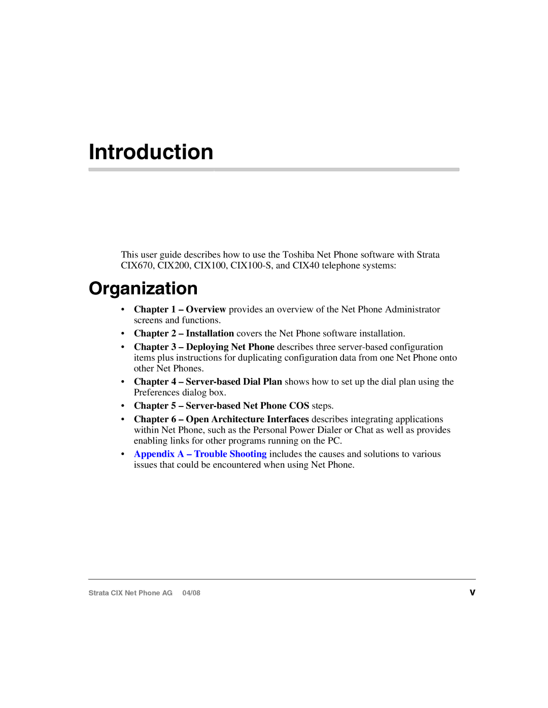 Toshiba CIX-AG-NP-VA manual Introduction, Organization 