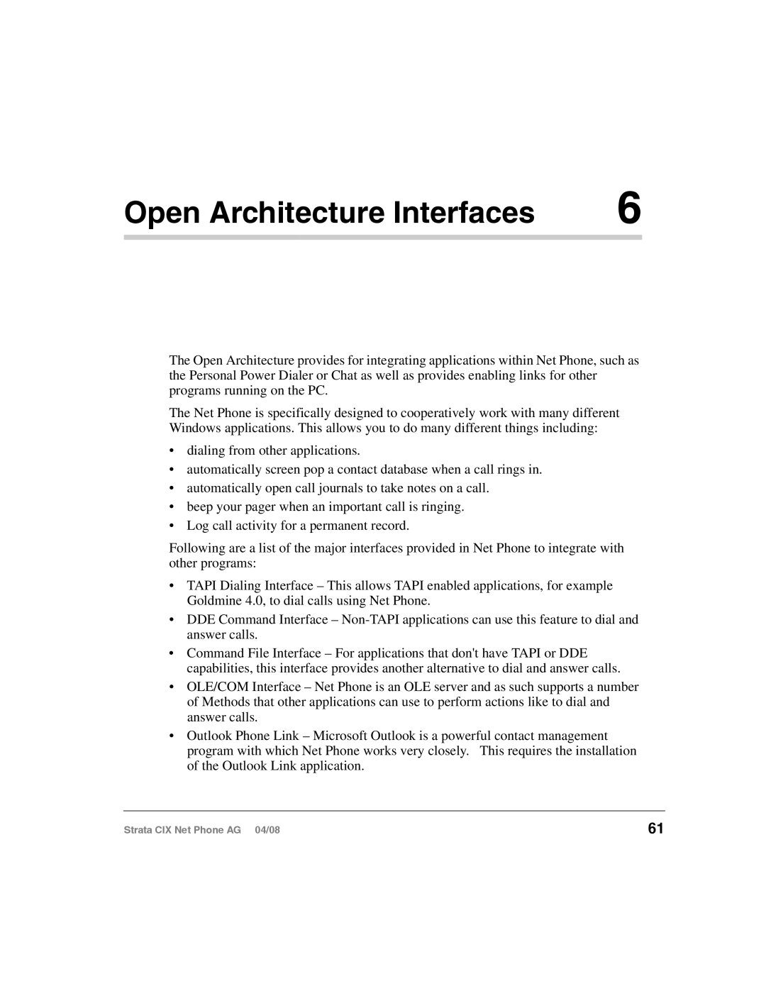 Toshiba CIX-AG-NP-VA manual Open Architecture Interfaces 