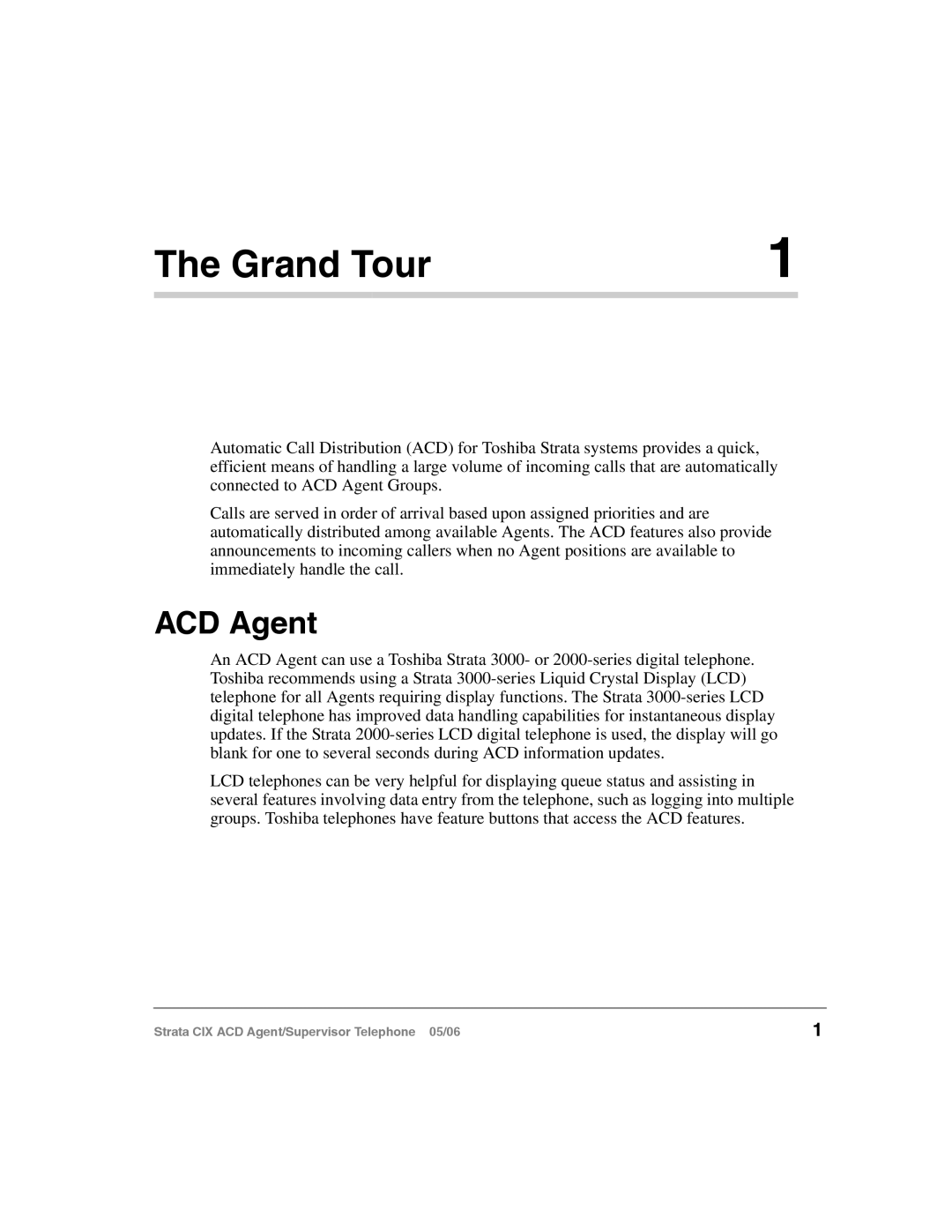 Toshiba CIX-SG-CCACD-VB manual Grand Tour, ACD Agent 