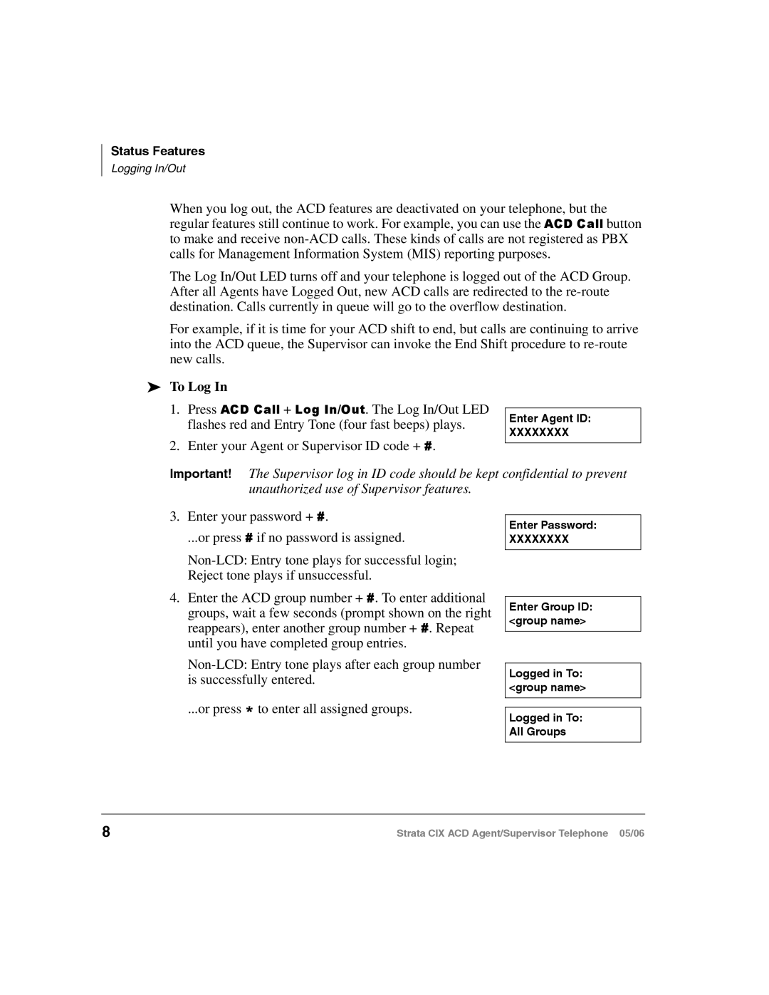 Toshiba CIX-SG-CCACD-VB manual To Log 