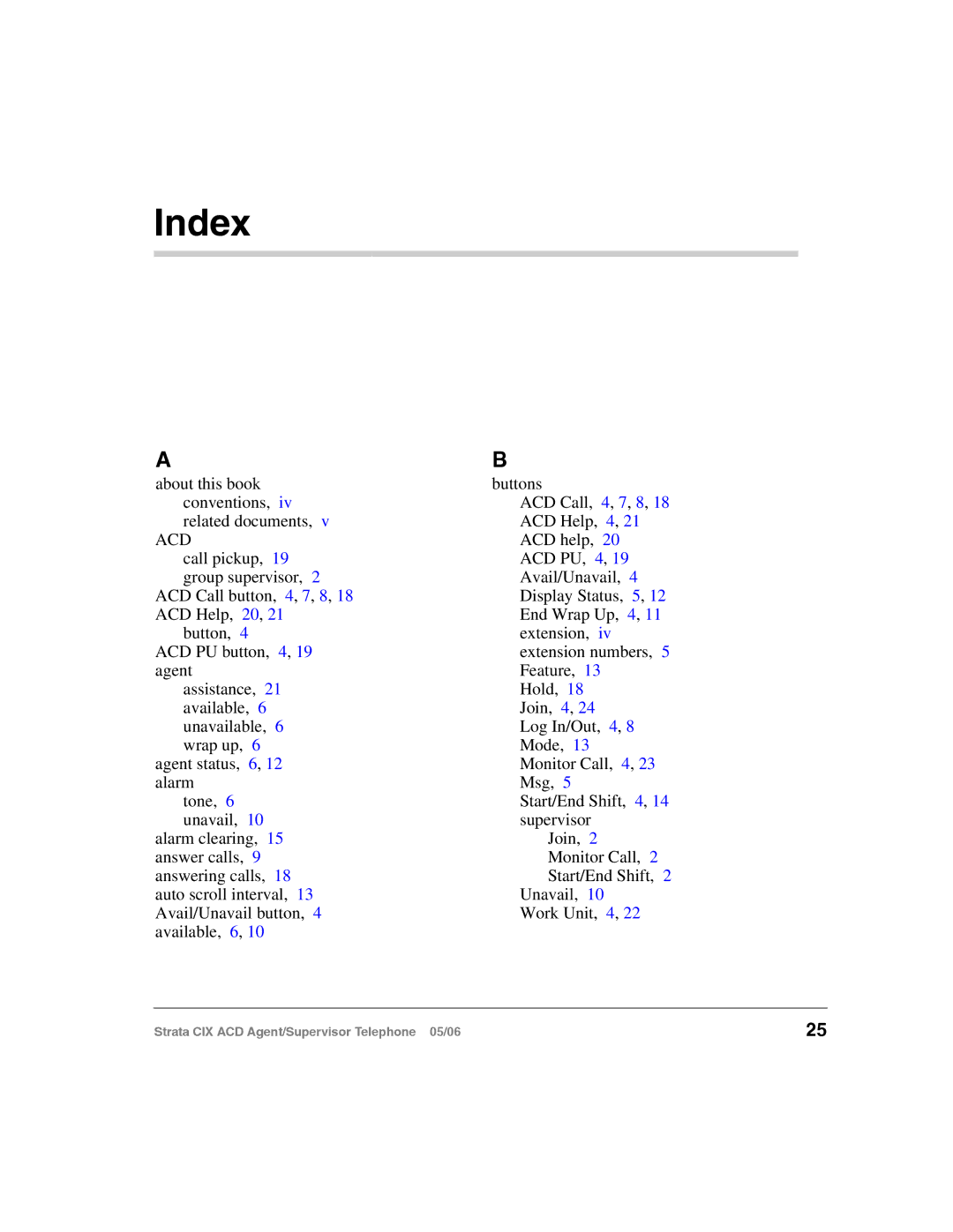 Toshiba CIX-SG-CCACD-VB manual Index, Acd 