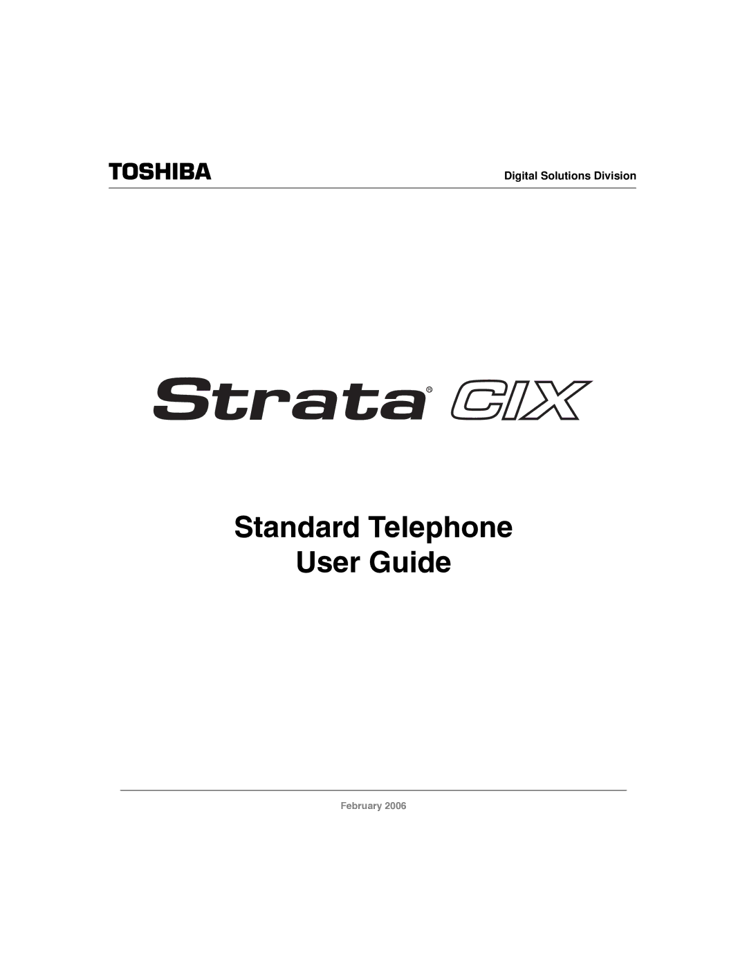 Toshiba CIX-UG-STDTELVB manual Standard Telephone User Guide 