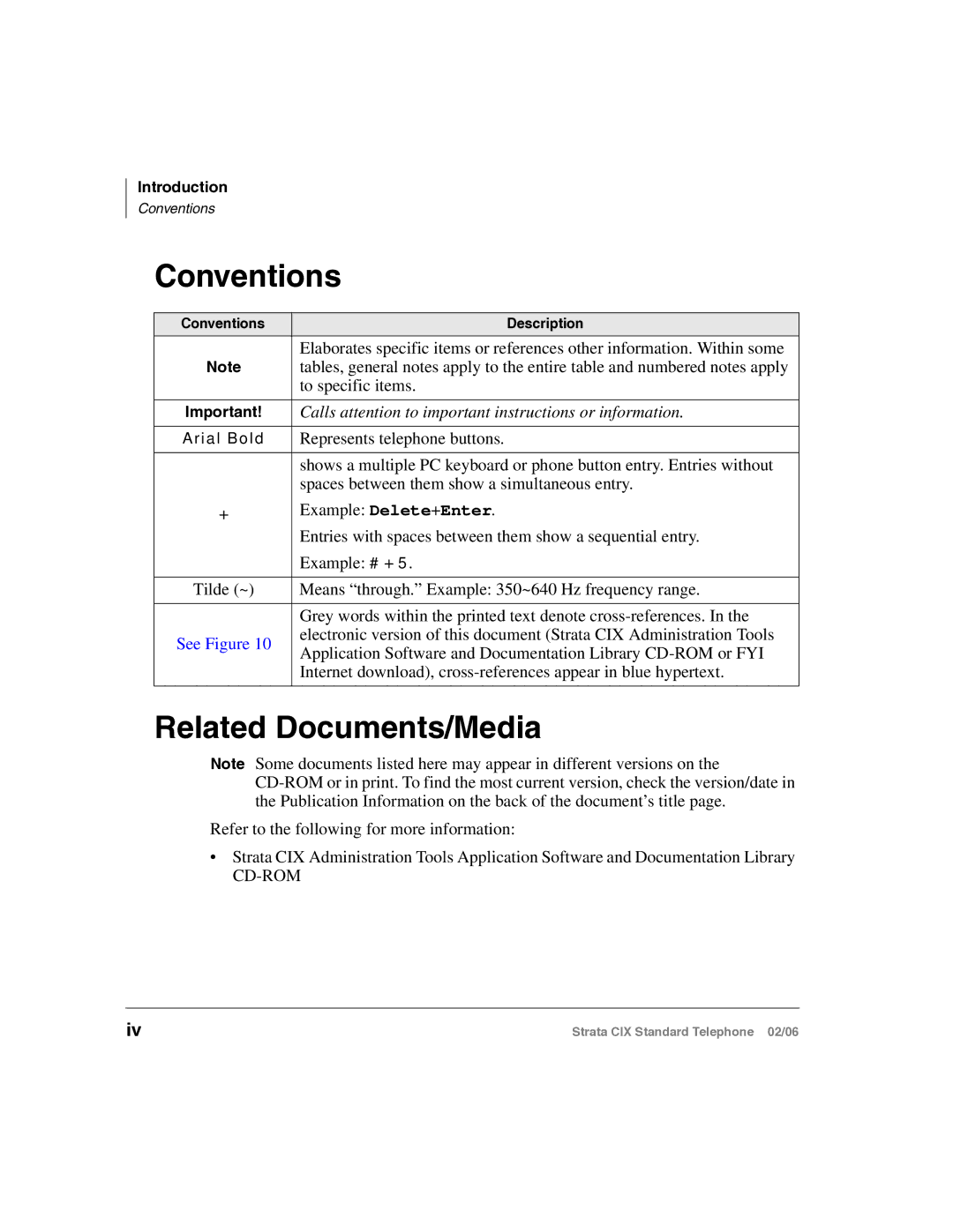 Toshiba CIX-UG-STDTELVB manual Conventions, Related Documents/Media 