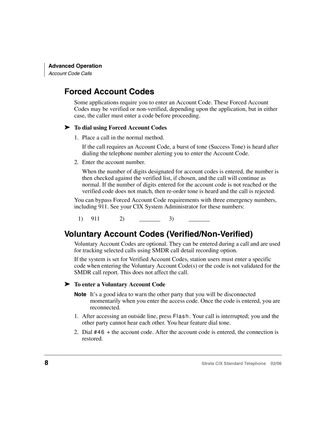 Toshiba CIX-UG-STDTELVB manual Forced Account Codes, Voluntary Account Codes Verified/Non-Verified 