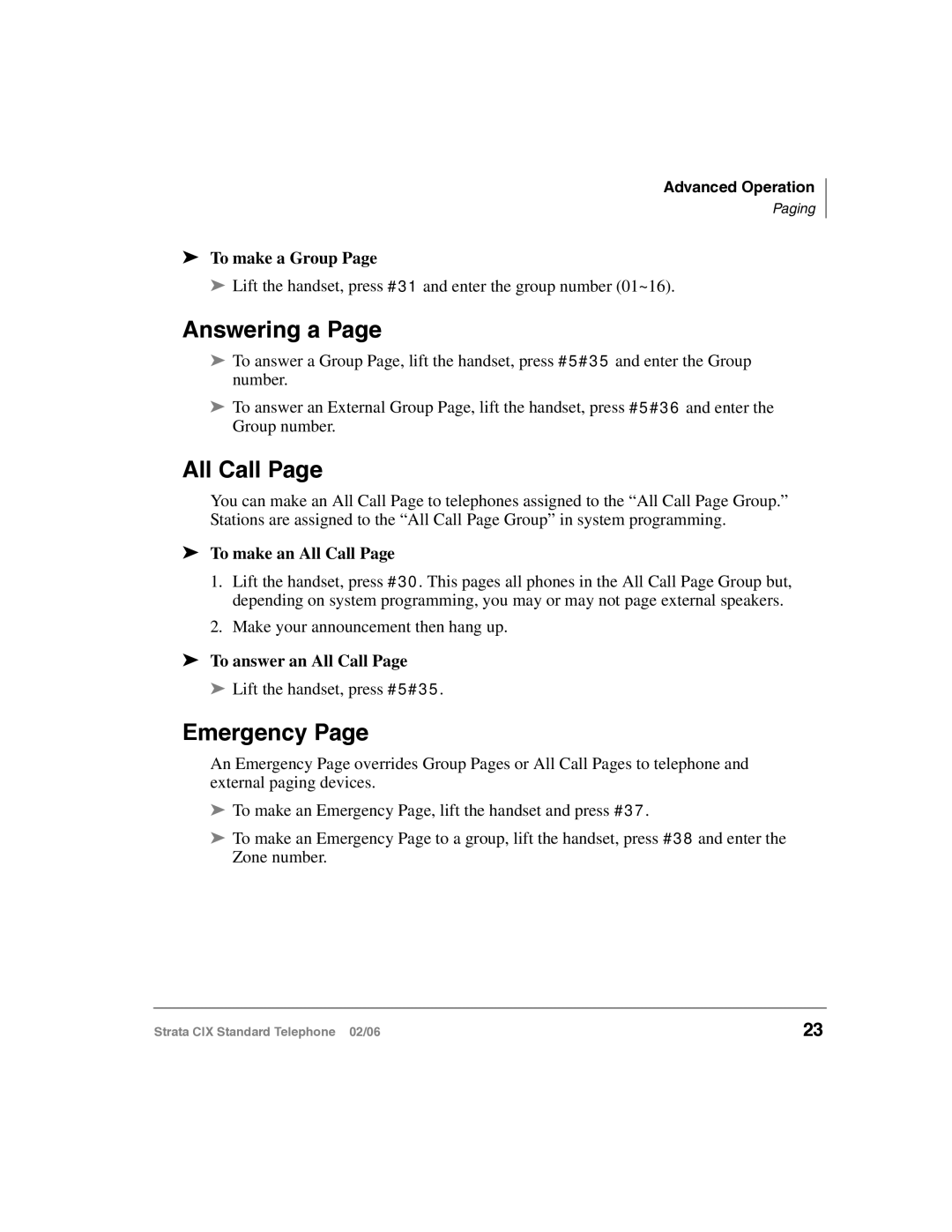 Toshiba CIX-UG-STDTELVB manual Answering a, All Call, Emergency 